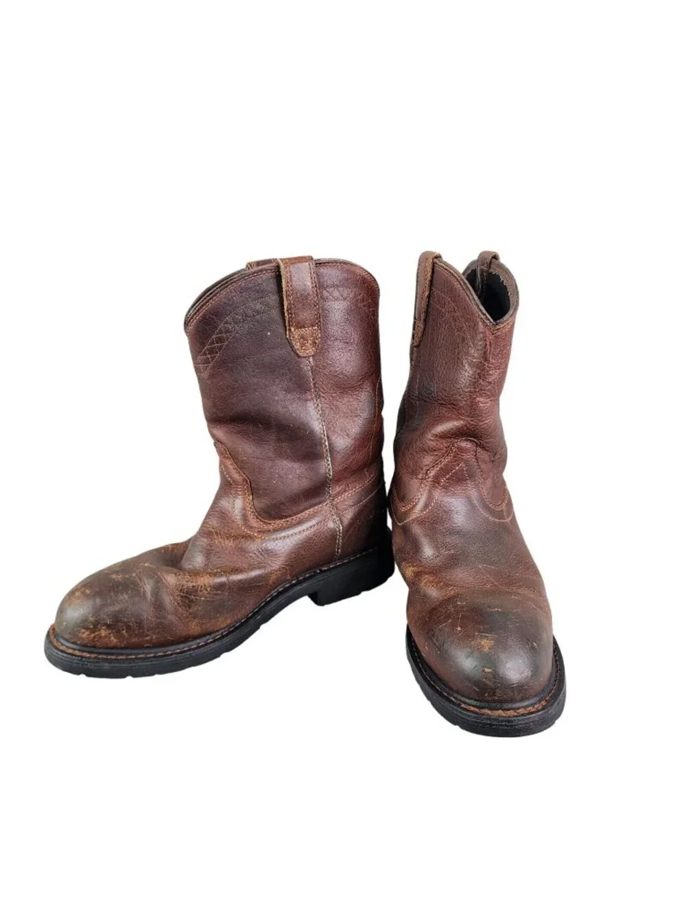Mens Ariat Brown Leather Sierra Steel Toe Work Boots Waterproof Size 10D